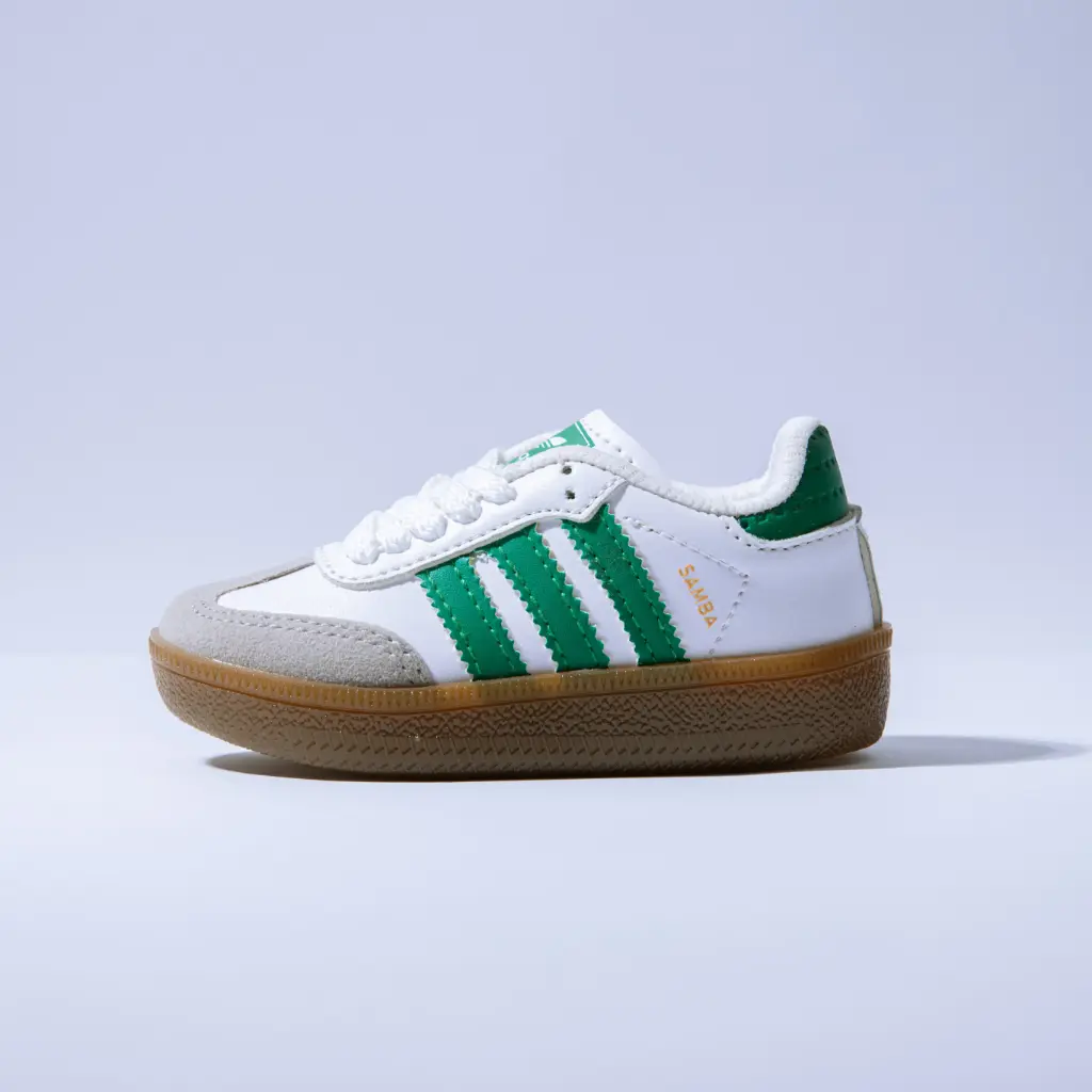 [S0WG0B027] Adidas SAMBA White - Green babe  (27)