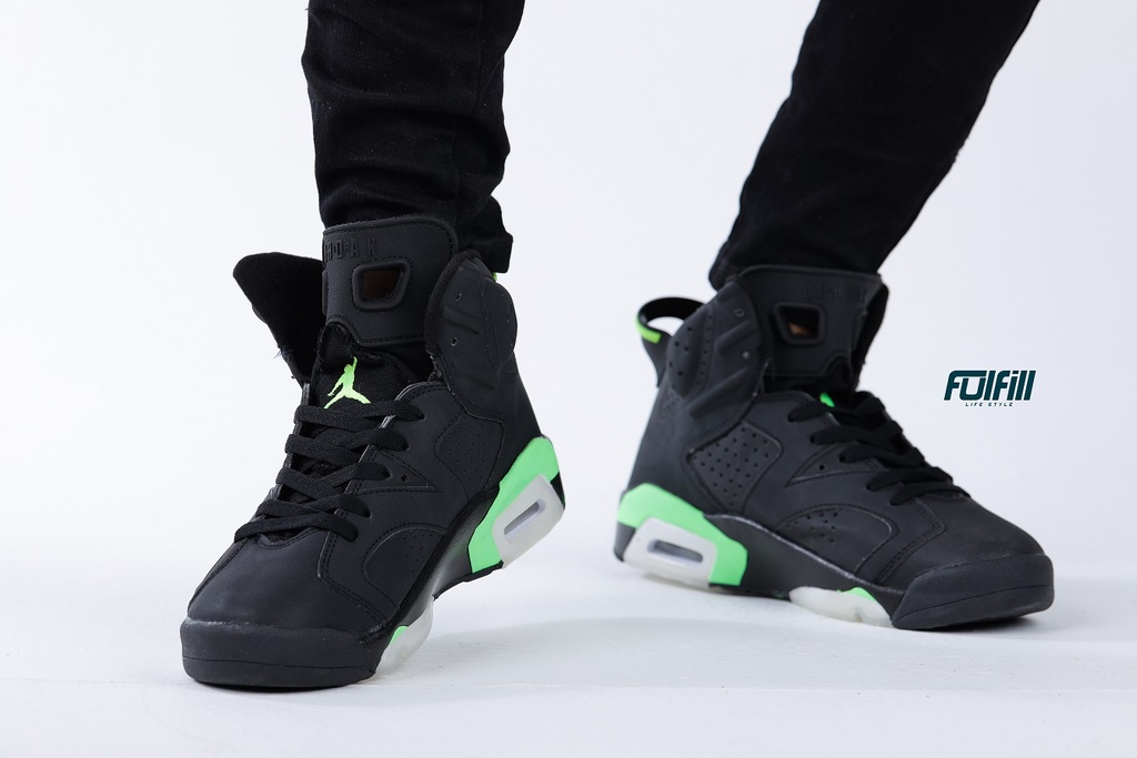jordans black and green